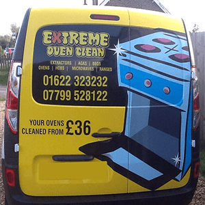 back of extreme oven cleans van
